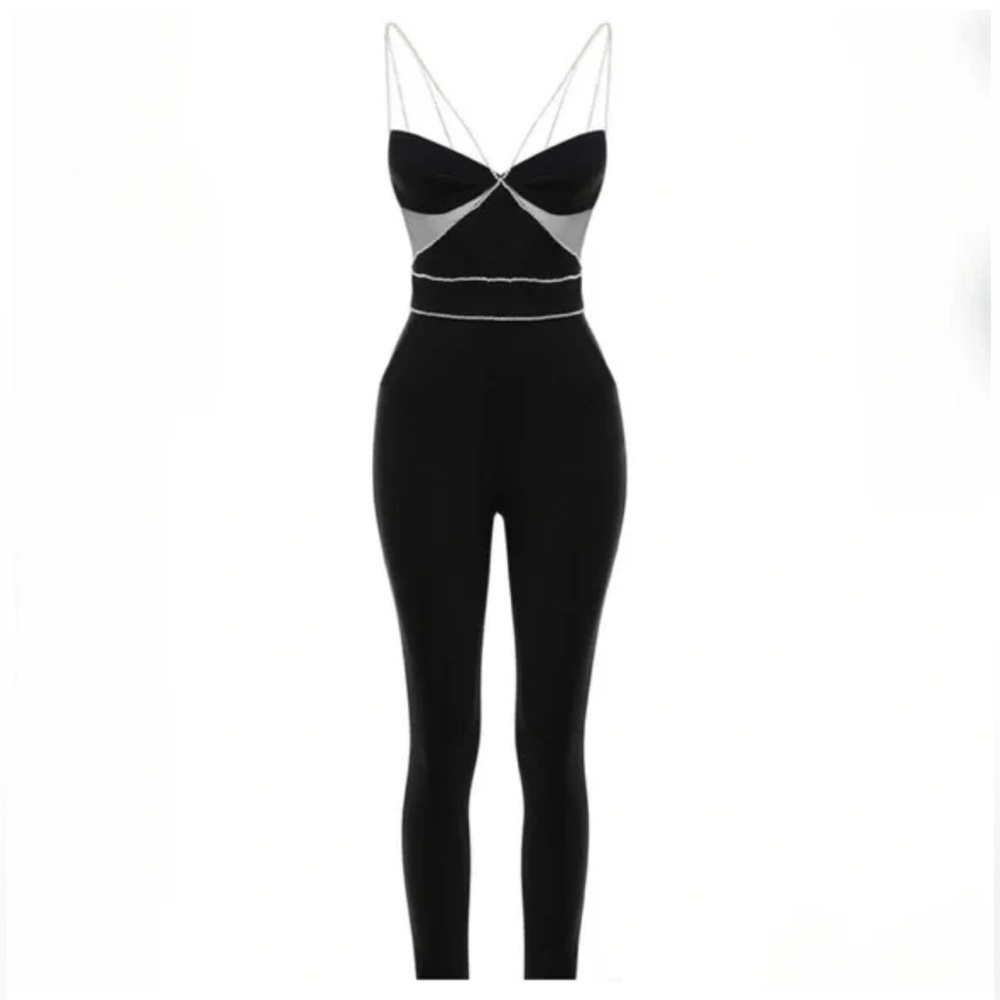 Black Strappy Cutout Jumpsuit